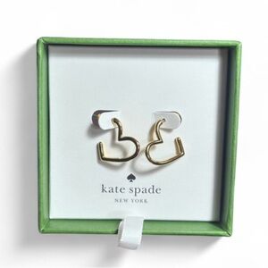 KATE SPADE HEART SHAPED HUGGIE EARRINGS
